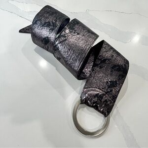 Super Wide Double O Ring Leather Statement Cincher Belt